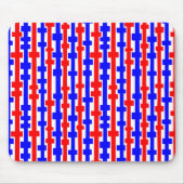 Abstrakte Spalten - Rot und Blau auf Weiß Mousepad (Vorne)