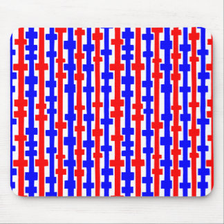 Abstrakte Spalten - Rot und Blau auf Weiß Mousepad