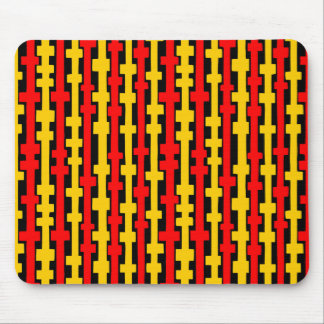 Abstrakte Spalten - Rot und Gelb auf Schwarz Mousepad