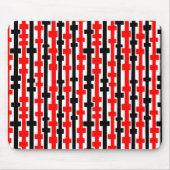 Abstrakte Spalten - Rot und Schwarz auf Weiß Mousepad (Vorne)