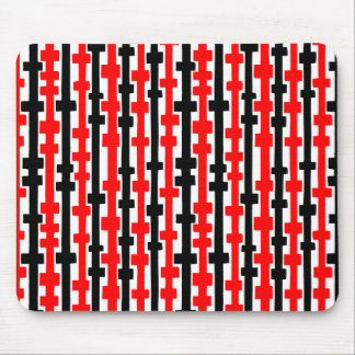 Abstrakte Spalten - Rot und Schwarz auf Weiß Mousepad