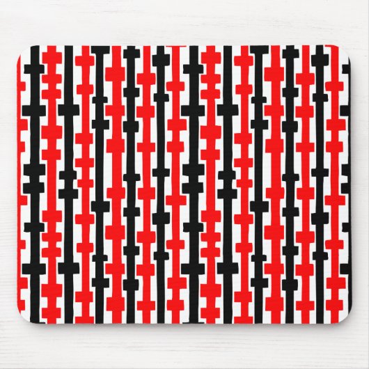 Abstrakte Spalten - Rot und Schwarz auf Weiß Mousepad (Vorne)