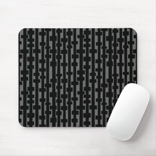 Abstrakte Spalten - Schwarz auf Grau Mousepad (Mit Mouse)