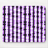 Abstrakte Spalten - Schwarz und Weiß auf Lila Mousepad (Vorne)