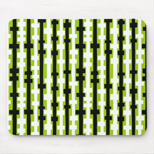 Abstrakte Spalten - Schwarz und Weiß auf Mars Gree Mousepad (Vorne)