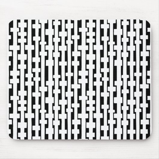 Abstrakte Spalten - Weiß auf Schwarz Mousepad (Vorne)