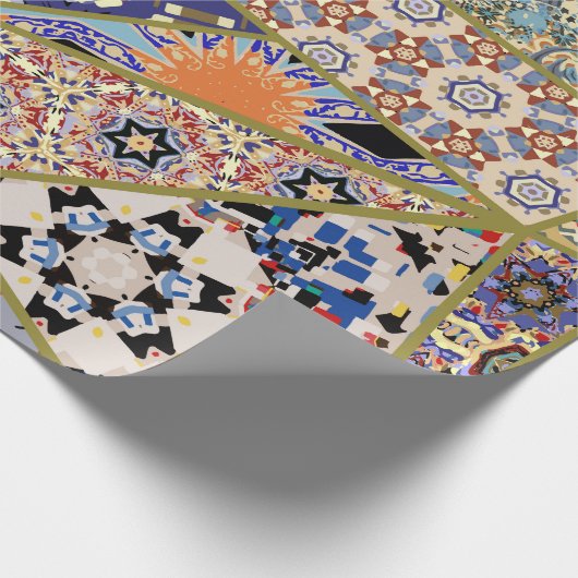 Abstrakte spanische Fliesen, handgezeichnet Geschenkpapier (Ecke)