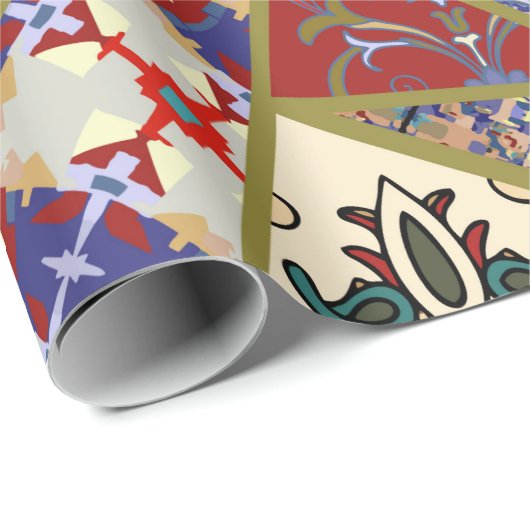 Abstrakte spanische Fliesen, handgezeichnet Geschenkpapier (Rolleneckpunkt)