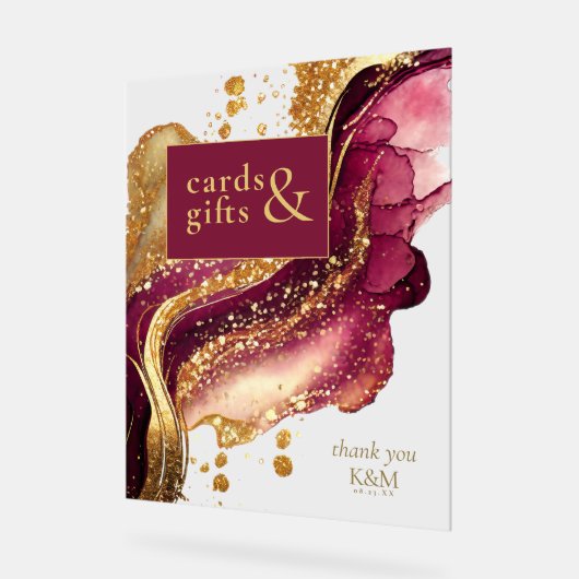 Abstrakte Sparkling Cards & Geschenke Roter Wein I Acrylschild (Winkel)