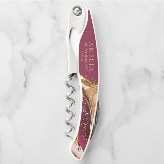 Abstrakte Sparkling Wedding Party Roter Wein ID101 Kellnermesser (Vorderseite)