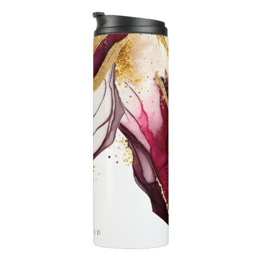 Abstrakte Sparkling Wedding Party Roter Wein ID101 Thermosbecher (Nach rechts gedreht)