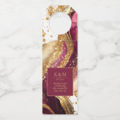 Abstrakte Sparkling Wedding Wine Red ID1018 Flaschenanhänger (Vorderseite)