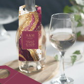 Abstrakte Sparkling Wedding Wine Red ID1018 Flaschenanhänger