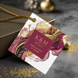 Abstrakte Sparkling Wedding Wine Red ID1018 Geschenkanhänger