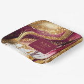 Abstrakte Sparkling Wedding Wine Red ID1018 Pappteller (Gewinkelt)