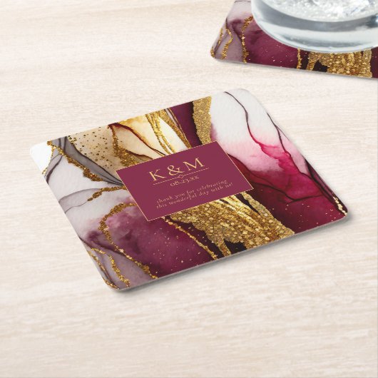 Abstrakte Sparkling Wedding Wine Red ID1018 Rechteckiger Pappuntersetzer (angewinkelt)