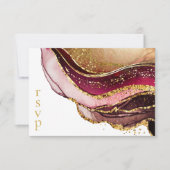 Abstrakte Sparkling Wedding Wine Red ID1018 RSVP Karte (Vorderseite)