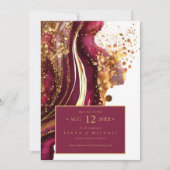 Abstrakte Sparkling Wedding Wine Red ID1018 Save The Date (Vorderseite)