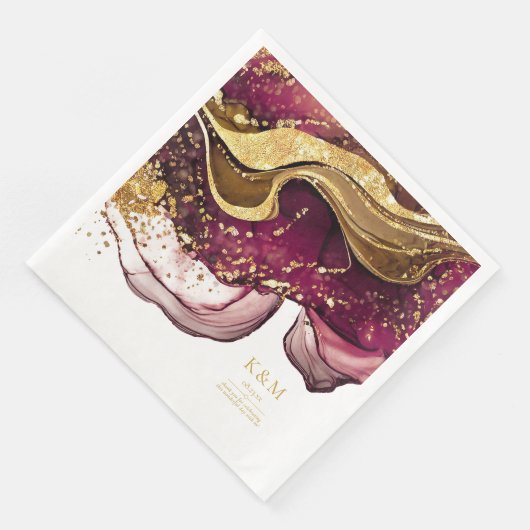 Abstrakte Sparkling Wedding Wine Red ID1018 Serviette (Ecke)