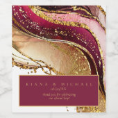 Abstrakte Sparkling Wedding Wine Red ID1018 Weinetikett (Einzelnes Label)