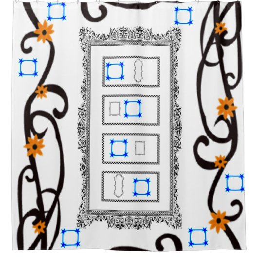 abstrakte Spiegel Duschvorhang (Vorderseite)