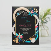 Abstrakte, spielerische Hochzeit Einladung (Stehend Vorderseite)