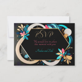Abstrakte, spielerische Hochzeit RSVP Karte
