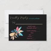 Abstrakte, spielerische Hochzeit RSVP Karte (Rückseite)