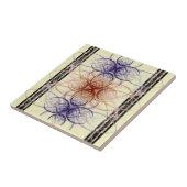 Abstrakte Spinnmuster in lila und roter Farbe Fliese (Seite)