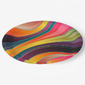 Abstrakte Spiralbogenfarben Pappteller (Schrägansicht)