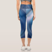Abstrakte Spirale Blue Gradient Digitale Kunst Capri Leggings (Rückseite)