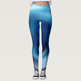 Abstrakte Spirale Blue Gradient Digitale Kunst Leggings