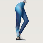Abstrakte Spirale Blue Gradient Digitale Kunst Leggings (Rechts)