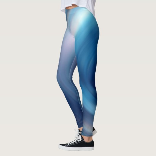 Abstrakte Spirale Blue Gradient Digitale Kunst Leggings (Links)