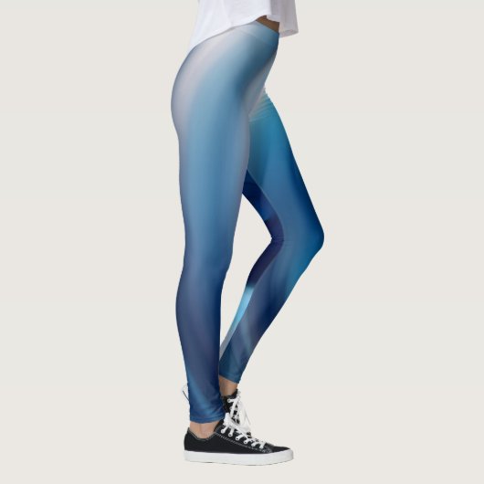 Abstrakte Spirale Blue Gradient Digitale Kunst Leggings (Rechts)