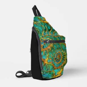 Abstrakte Spiralen der Energie - nahtloses Muster Crossbody Bag