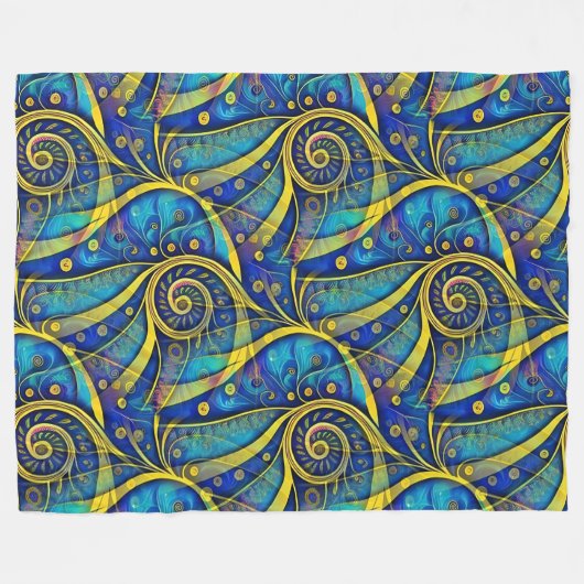 Abstrakte Spiralen der Energie - nahtloses Muster  Fleecedecke (Vorderseite (Horizontal))