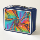 Abstrakte Spiralen der Energie - nahtloses Muster Metall Brotdose (Rückseite)