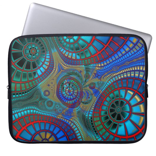 Abstrakte Spiralen Laptopschutzhülle (Vorderseite)