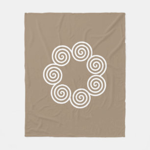 Abstrakte Spiralkreise auf Glücks-Beige Fleecedecke