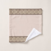 Abstrakte Spiralkreise auf hellbeigen Farbtönen Badhandtuch Set (Waschlappen)