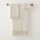 Abstrakte Spiralkreise auf hellen Sandbädern T Badhandtuch Set (Insitu)