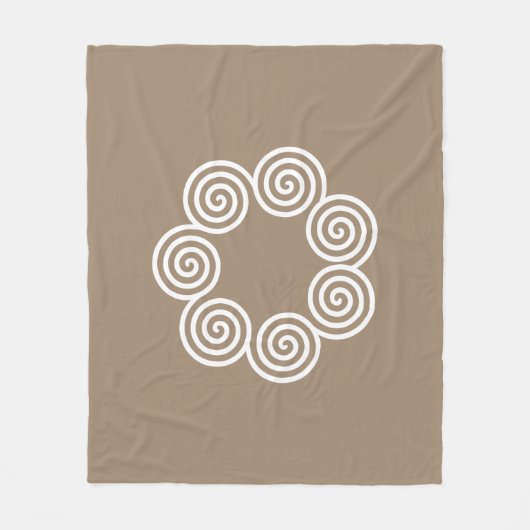 Abstrakte Spiralkreise auf Lucky Beige Fleecedecke (Vorderseite)