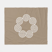 Abstrakte Spiralkreise auf Lucky Beige Fleecedecke (Vorderseite (Horizontal))