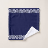 Abstrakte Spiralkreise auf Navy Blue Badhandtuch Set (Waschlappen)