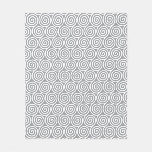 Abstrakte Spiralkreise auf Quick Silber Grau Fleecedecke (Vorderseite)