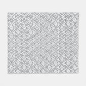 Abstrakte Spiralkreise auf Quick Silber Grau Fleecedecke (Vorderseite (Horizontal))