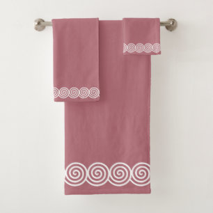 Abstrakte Spiralkreise auf Rosen-Gold-Badetuch Badhandtuch Set
