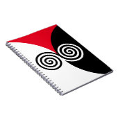 Abstrakte Spiralkreise auf schwarz-weiß Notizblock (Rechte Seite)