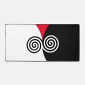 Abstrakte Spiralkreise auf schwarz-weiß Schreibtischunterlage (Vorderseite)